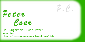 peter cser business card